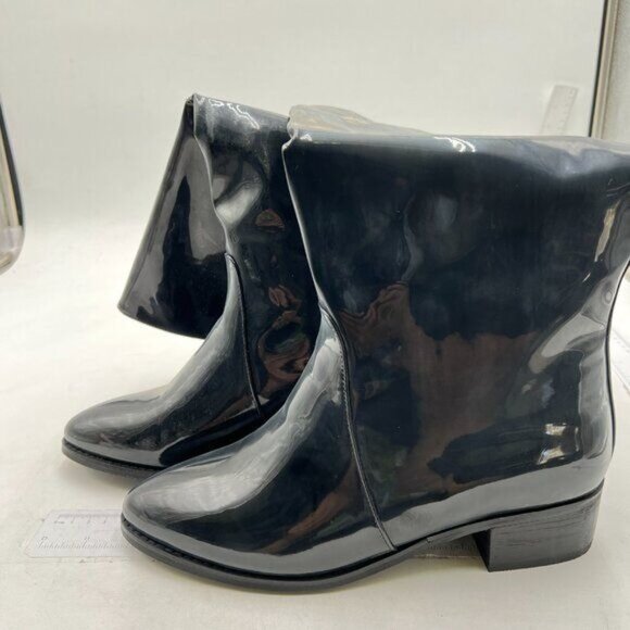 Knee High Boots for Women , Chunky Heel, Pointed Toe and Side Zipper Black - Picture 3 of 7